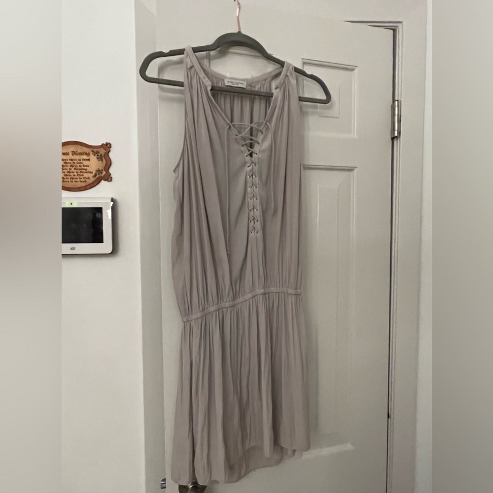Ramy Brook light grey lace up dress